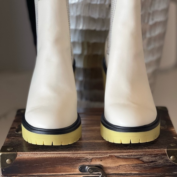 Dolce Vita Castor H2O Suede Boots in White and Yellow - Picture 5 of 8